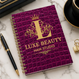 Agenda Luxury Crocodile Leather Monogram Gold Initial