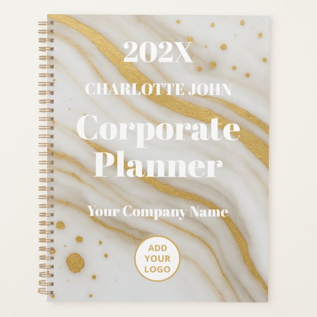 Agenda Luxury Gold Marble Corporate 2026 (Frente)