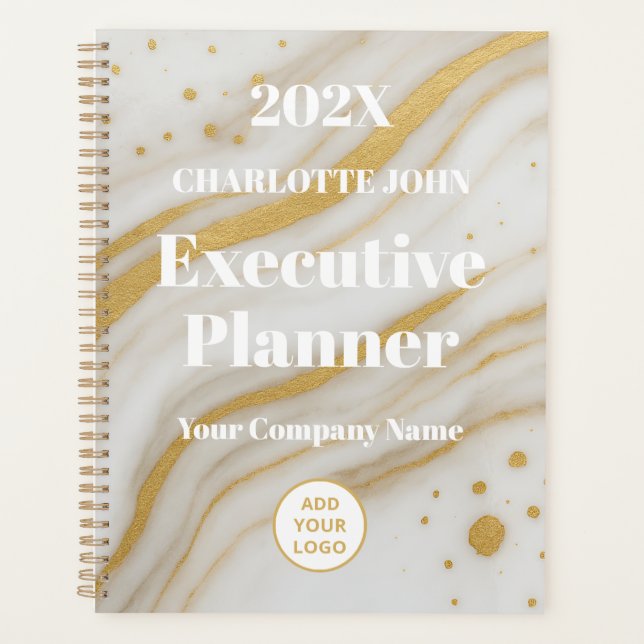 Agenda Luxury Gold Marble Executive 2026 (Frente)