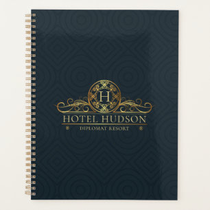 Agenda Lúxury Hotel Stationery Dourado Monograma