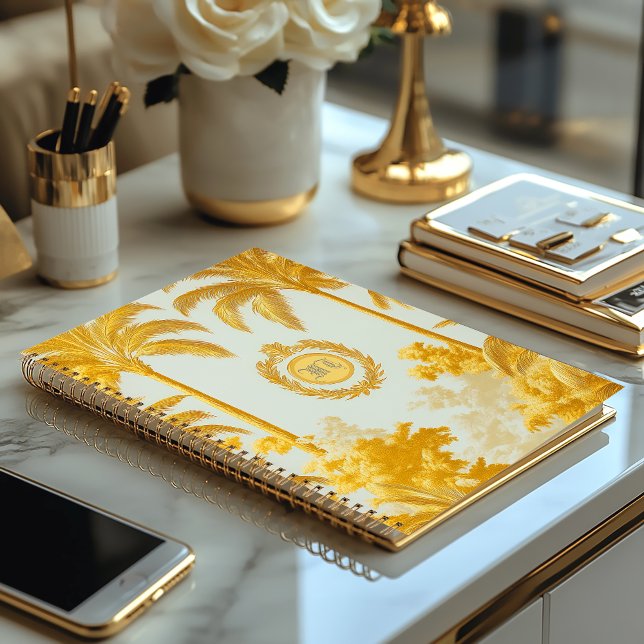 Agenda Luxury Imperial Gold Palm Tree Business (Luxe Imperial Gold Palm Monogrammed Planner )