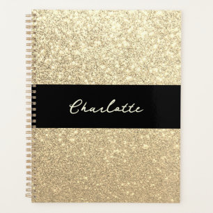 Agenda Luxury Sparkle Dourado Glitter Name