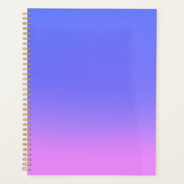 Agenda Luz azul-rosa, luar azul, dupla faixa (Frente)