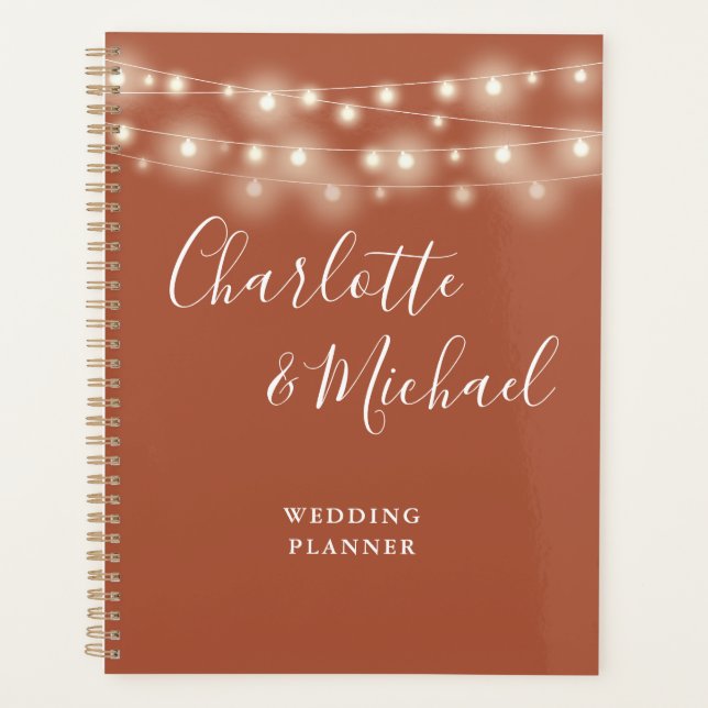 Agenda Luzes de Corda Assinatura Script Terracotta Casame (Frente)