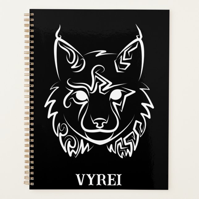 Agenda Lynx Tribal Preto e Branco (Frente)