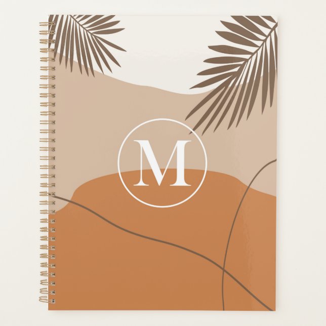 Agenda M - Monograma inicial - Letra M Design abstrato (Frente)
