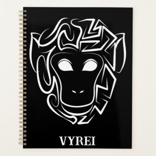 Agenda Macaco preto e branco tribal