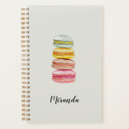 Agenda Macarons Franceses Aquarela Monograma Pintado à Mã