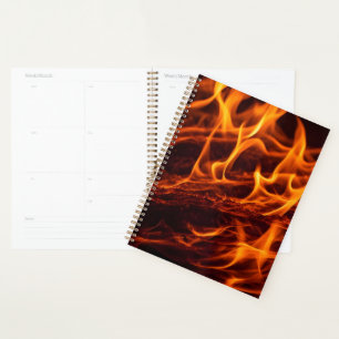 Agenda macro de chama de incêndio na lareira