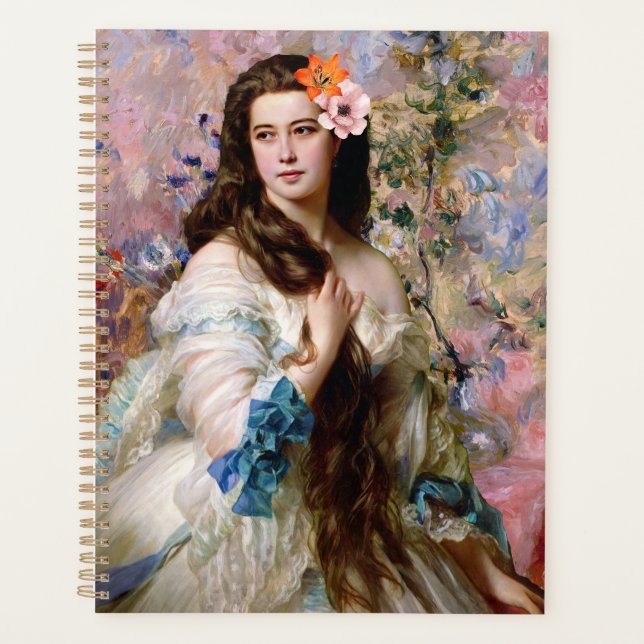 Agenda Madame Rimsky com flores (Frente)