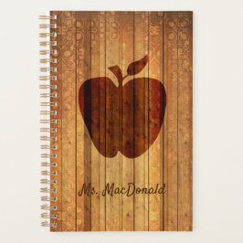 Agenda Madeira Decorativa com Professores de Maçã Planeja