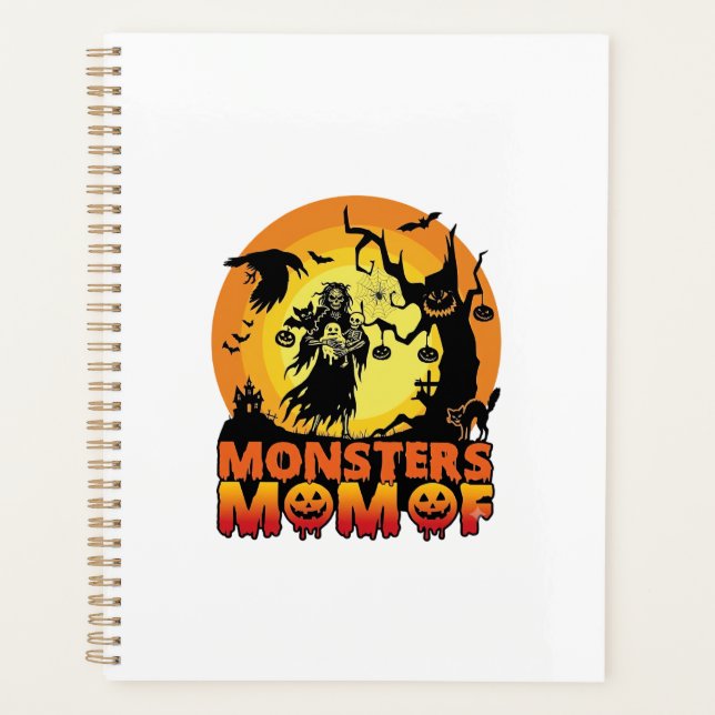 Agenda Mãe dos Monstros Dia das Bruxas Monstro Fantasma E (Frente)