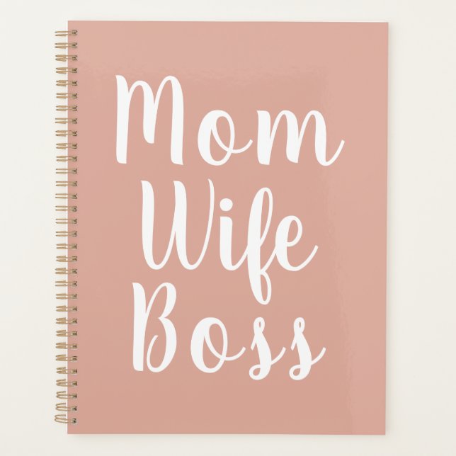 Agenda Mãe esposa chefe na moda de script personalizado r (Frente)