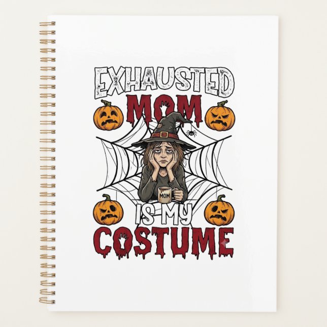 Agenda Mãe Exausta É Fantasia Bruxa de Halloween Café Abó (Frente)