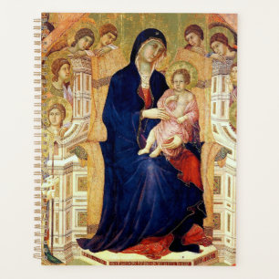 Agenda Maestà, detalhes de Madonna e Criança no trono