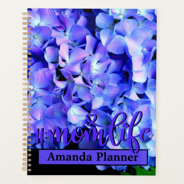 Agenda magenta azul-púrpura elegante hydrangea floral (Frente)