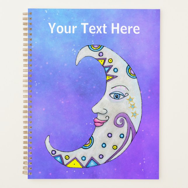 Agenda Magia Crescente Lua Encara Bonito Decorações (Frente)