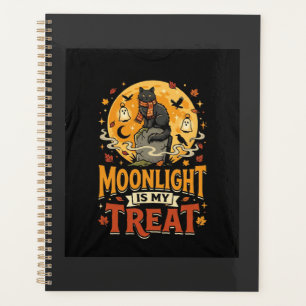 Agenda Magia da Lua do Gato Preto de Halloween