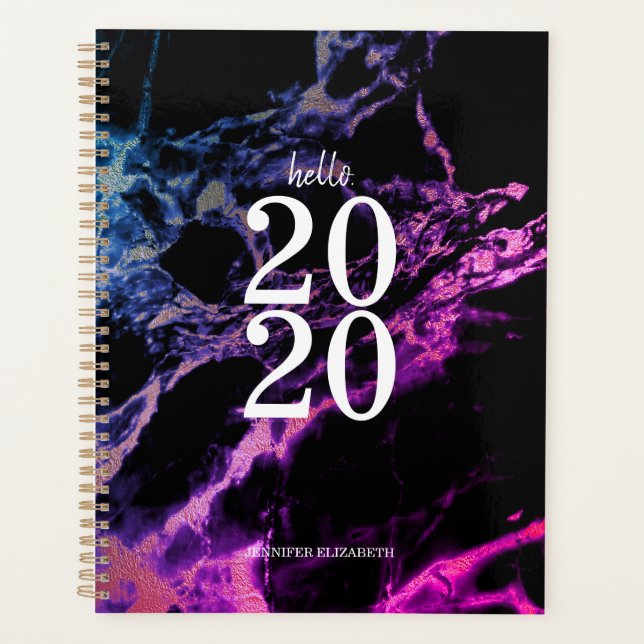 Agenda Magical Shine Purple Hello 2020 Cute (Frente)