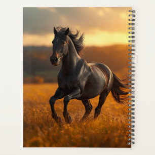 Agenda Magnífico Cavalo Preto Paisagem de Outono Jigsaw P