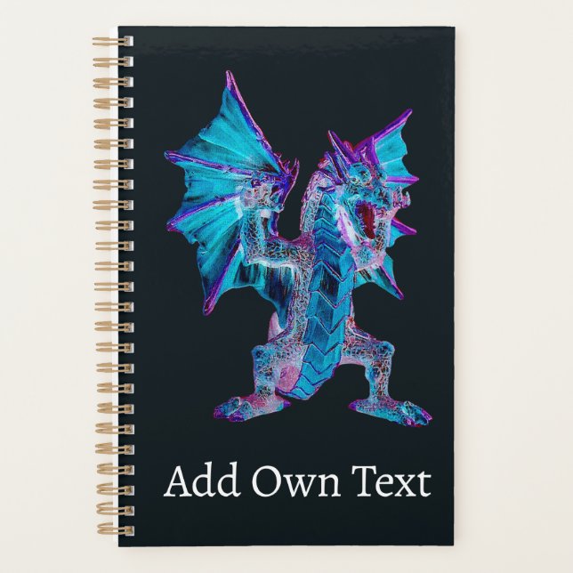 Agenda Mago de Batalha Dragão Inferno Fogo Azul Fantasia (Frente)