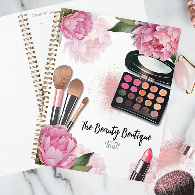 Agenda Makeup Artist Appoint Book (Watercolor Floral Cosmetics Makeup Artist Planner)