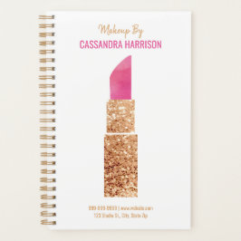 Agenda Makeup Artist Dourado Sequin Watercolor Beauty Sal