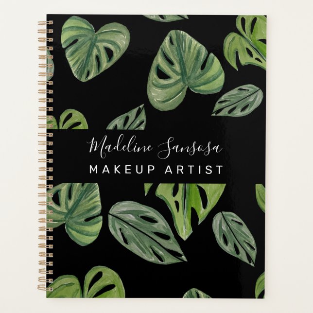 Agenda Makeup Artist Jungle Greenery Watercolor Monstera (Frente)