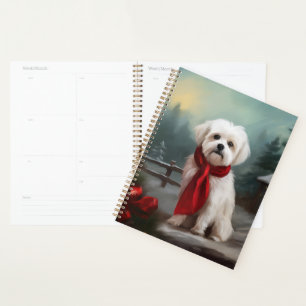 Agenda Maltês Cão no Natal da Neve