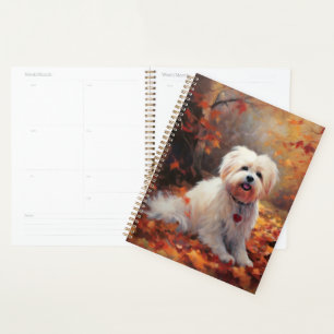 Agenda Malti Tzu no outono Folhas caem inspiração