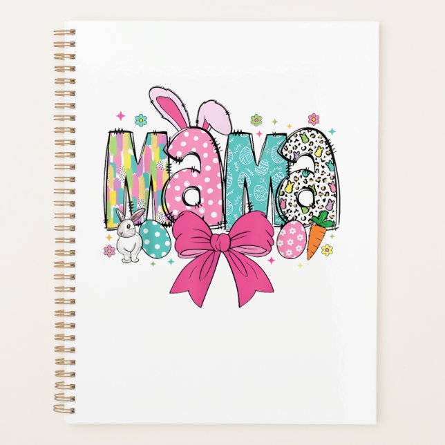 Agenda Mama Mini Páscoa Combinando Mama Bunny Dia de Pásc (Frente)