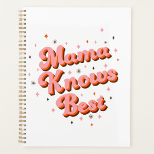 Agenda Mama Sabe Melhor Letreiro Retro Rosa Marrom