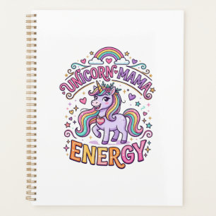 Agenda Mama Unicórnio Energia Colorido Design Zazzle_1