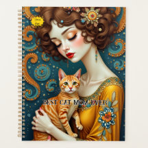 Mamãe adorável e fofa amante de gatos