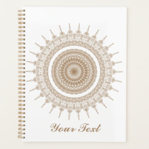 Agenda Mandala Bohemian White Boho Personalizado