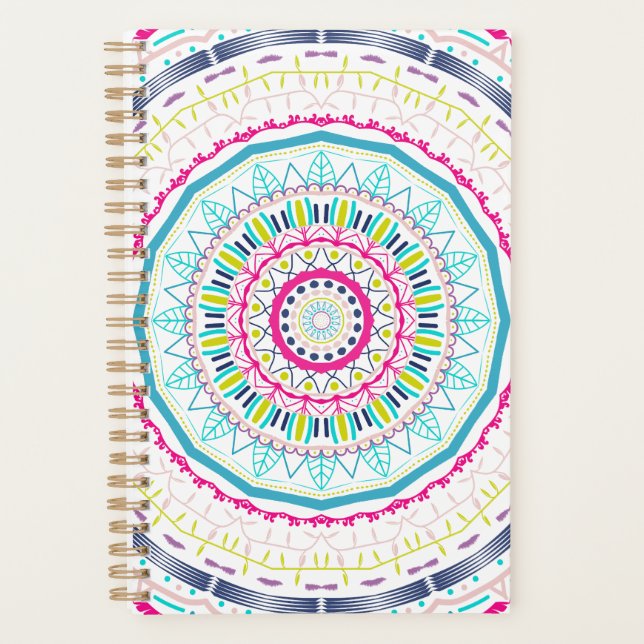 Agenda mandala colorida (Frente)