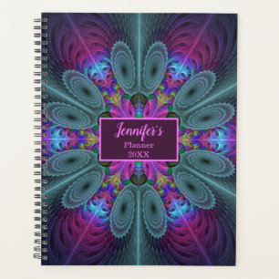 Agenda Mandala Colorida Arte Fractal Caleidoscópio Nome P