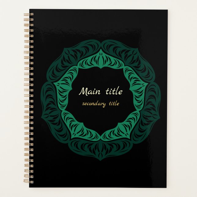 Agenda Mandala de Flor Verde (Frente)