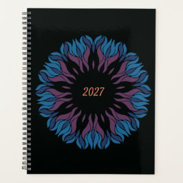 Agenda Mandala de Flores em azuis e mauve