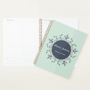 Agenda Mandalas Florais em Turquesa e Rosa Modernos com R