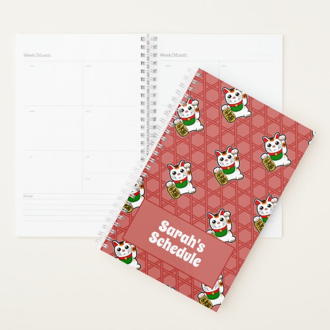 Agenda Maneki Neko Pattern japonês (Exibição)