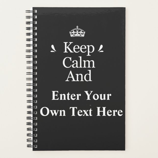 Agenda Mantenha a Calma e Adicione Seu Texto Personalize  (Frente)