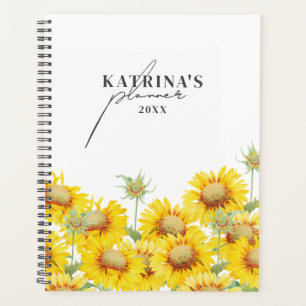 Agenda Manuscrito Personalizado de Girassóis