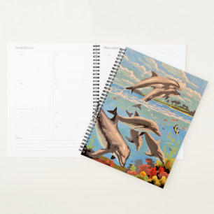 Agenda Mão Pintada Por Número   Golfinhos Reproduzíveis  