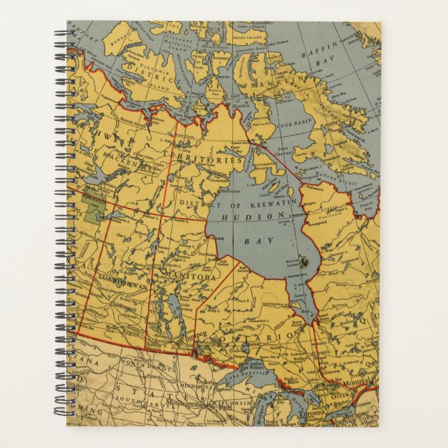 Agenda Mapa antigo do Canadá (Frente)