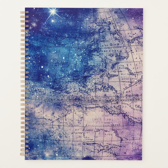 Agenda Mapa Celestial Roxo Místico do Mundo (Frente)