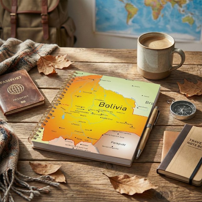 Agenda Mapa da Bolívia com Cidades e Fronteiras (Criador carregado)