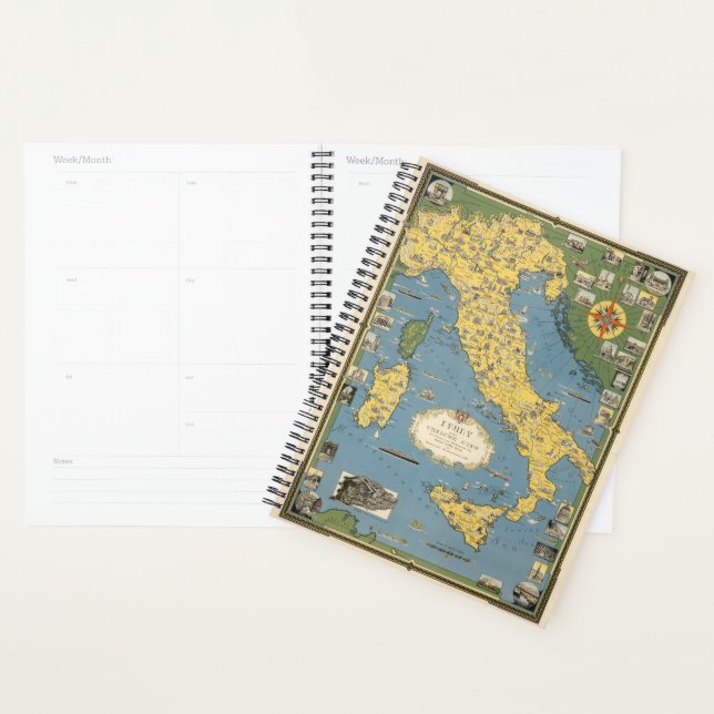 Agenda Mapa da Itália com Cidade do Vaticano (Exibição)