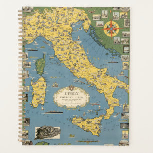 Agenda Mapa da Itália com Cidade do Vaticano