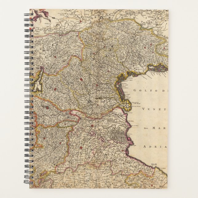 Agenda Mapa da Região de Veneza, Itália (Frente)